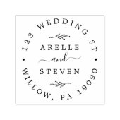 リーフミニマル円形アドレスの自動手書きスタンプ セルフインキングスタンプ (デザイン)