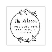 リーフミニマル円形アドレスの自動手書きスタンプ セルフインキングスタンプ (デザイン)