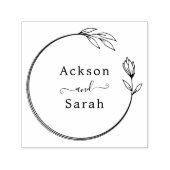 リーフミニマル円形アドレスの自動手書きスタンプ セルフインキングスタンプ (デザイン)