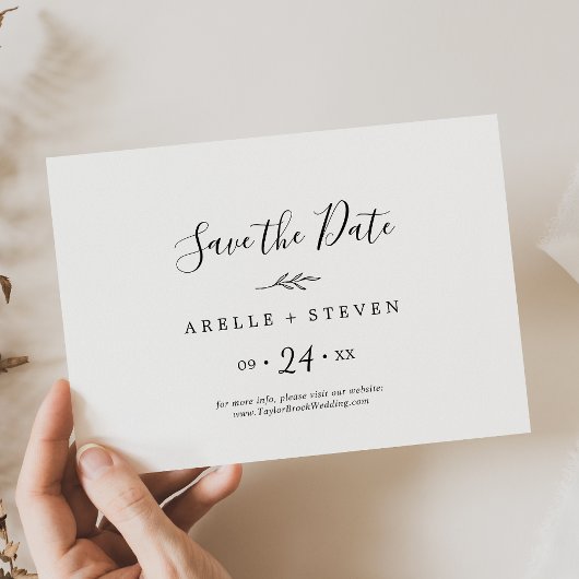 リーフミニマル白黒水平保存日付 セーブザデート