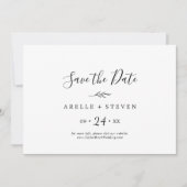 リーフミニマル白黒水平保存日付 セーブザデート (正面)