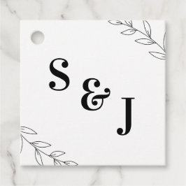 リーフミニマル結婚式の引き出物ラベル フェイバータグ