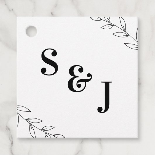 リーフミニマル結婚式の引き出物ラベル フェイバータグ (正面)