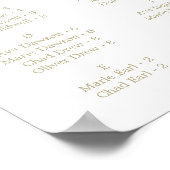 リーフミニマル金ゴールドアルファベット座席表 ポスター (角)