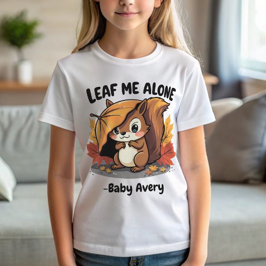 リーフミーアローン秋おもしろい秋リス Tシャツ