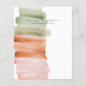 リーフモダンウォーター色結婚式招待状 (裏面)