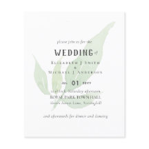 リーフモダンウォーター色結婚式招待状