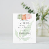 リーフモダンウォーター色結婚式招待状 (スタンド正面)