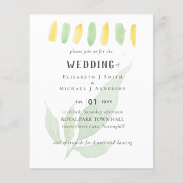 リーフモダンウォーター色結婚式招待状