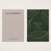 リーフモダンパターンジュエリーイヤリング表示カード (正面&裏面)