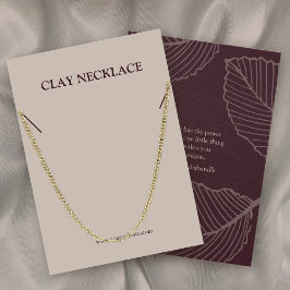 リーフモダンパターンジュエリーネックレス表示カード