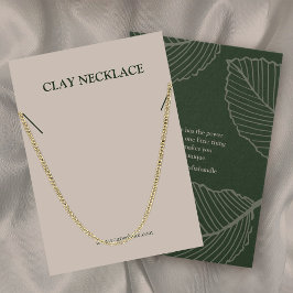 リーフモダンパターンジュエリーネックレス表示カード