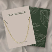 リーフモダンパターンジュエリーネックレス表示カード