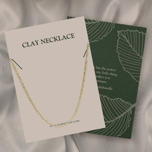 リーフモダンパターンジュエリーネックレス表示カード