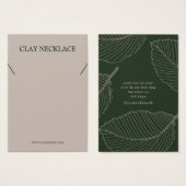 リーフモダンパターンジュエリーネックレス表示カード (正面&裏面)