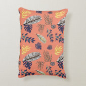 リーフモダンパターンホームデコースロー&フリース アクセントクッション (裏面(縦))