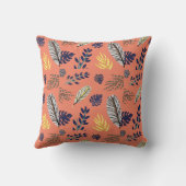 リーフモダンパターンホームデコースロー&フリース クッション (裏面)