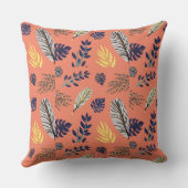 リーフモダンパターンホームデコースロー&フリース クッション (裏面)