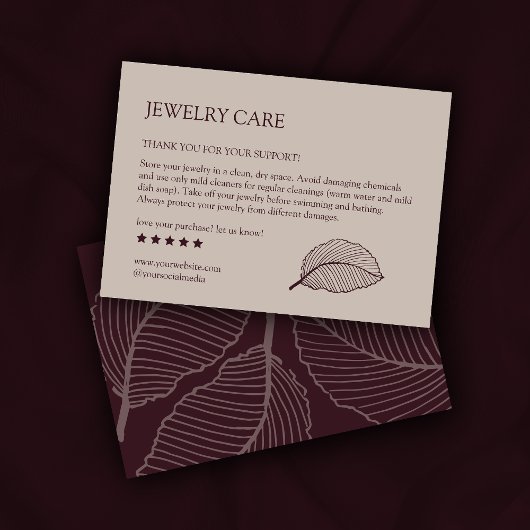 リーフモダンパターン製品気にサンキューカード