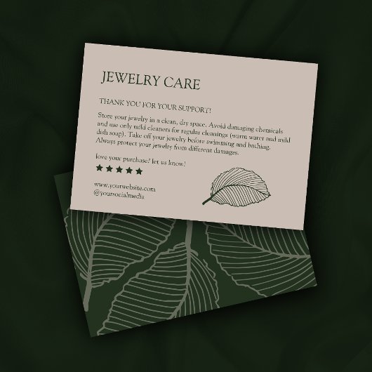 リーフモダンパターン製品気にサンキューカード