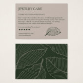 リーフモダンパターン製品気にサンキューカード (正面&裏面)