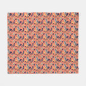 リーフモダンパターン フリースブランケット (正面(横))