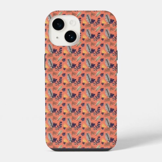 リーフモダンパターン iPhoneケース (裏面)