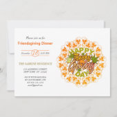 リーフモダンマンダラ感謝祭招待状 招待状 (正面)