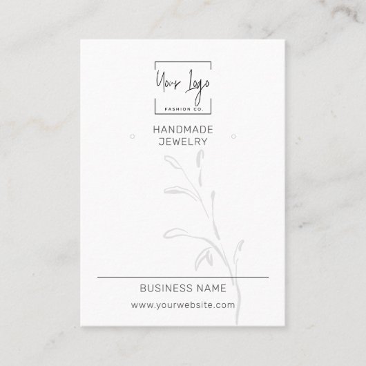 リーフモダンミニマルソーシャルQRジュエリー表示カード コーリングカード (正面)