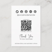 リーフモダンミニマルソーシャルQRジュエリー表示カード コーリングカード (裏面)