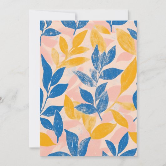 リーフモダンリトグラフのテーブル番号の座席表 招待状 (裏面)