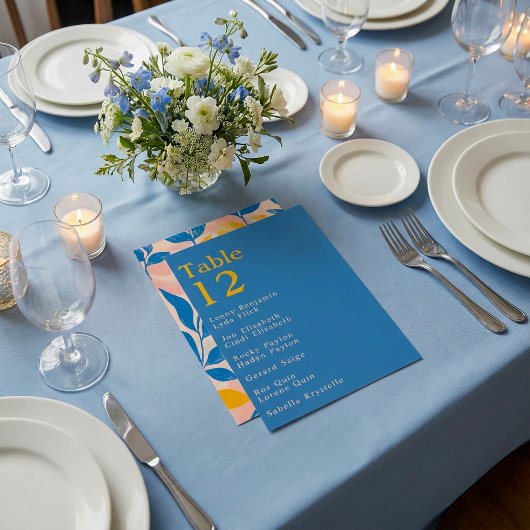 リーフモダンリトグラフのテーブル番号の座席表 招待状