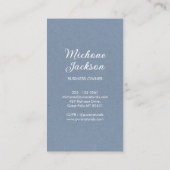 リーフモダンロゴボタニカルシンプルニュートラルブルー 名刺 (裏面)