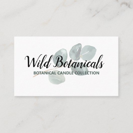 リーフモダンロゴ石鹸及びろうそく名刺 名刺 (正面)