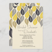 リーフモダン秋ブライダルシャワー招待 招待状 (正面/裏面)
