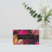 リーフモダン金ゴールド抽象芸術 名刺 (スタンド正面)