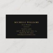 リーフモダン金ゴールド抽象芸術 名刺 (裏面)