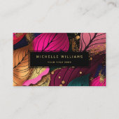 リーフモダン金ゴールド抽象芸術 名刺 (正面)