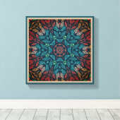 リーフラインアート抽象芸術オリジナルシーズンズウォールデコール キャンバスプリント (インサイチュ (ウッドフロア))