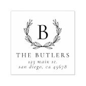 リーフリースイニシャル差出人住所スタンプ セルフインキングスタンプ (デザイン)