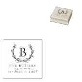 リーフリースイニシャル差出人住所スタンプ ラバースタンプ (押印)