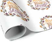 リーフリース感謝祭ラッピング紙 ラッピングペーパー (ロールコーナー)