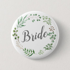 リーフリース植物緑 |花嫁 缶バッジ