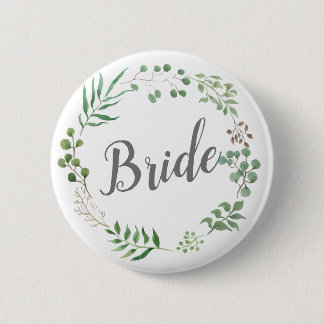 リーフリース植物緑 |花嫁 缶バッジ