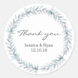 リーフリース結婚ズサンキューステッカー ラウンドシール