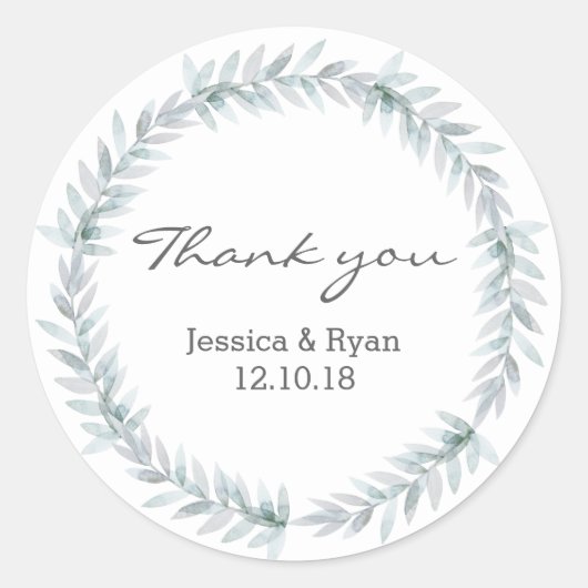 リーフリース結婚ズサンキューステッカー ラウンドシール (正面)