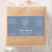 リーフロゴニュートラル青モダン植物製品 ラベル (インサイチュ)