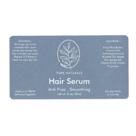 リーフロゴニュートラル青モダン植物製品 ラベル