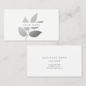 リーフローレルエコボタニックシルバーグレーホワイト 名刺 (正面/裏面)