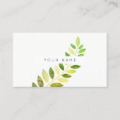 リーフローレルファーンボタニックグリーンエメラルドホワイト 名刺 (正面)